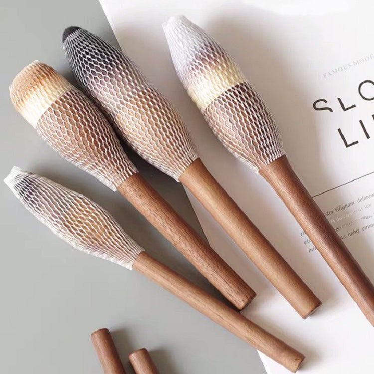 Jujube Wood Series Fiber Hair Loose Powder Brush Honey Powder Brush Seamless Foundation Blush Contouring Cosmetic